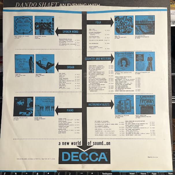 Dando Shaft - ... An Evening With ... (VINYL) | Very Good (VG) Excellent (EX)