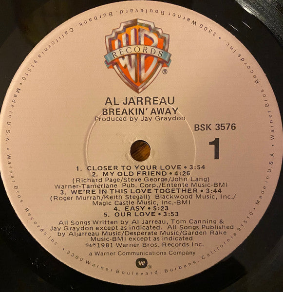 Al Jarreau - Breakin' Away (VINYL) | Excellent (EX) Excellent (EX)
