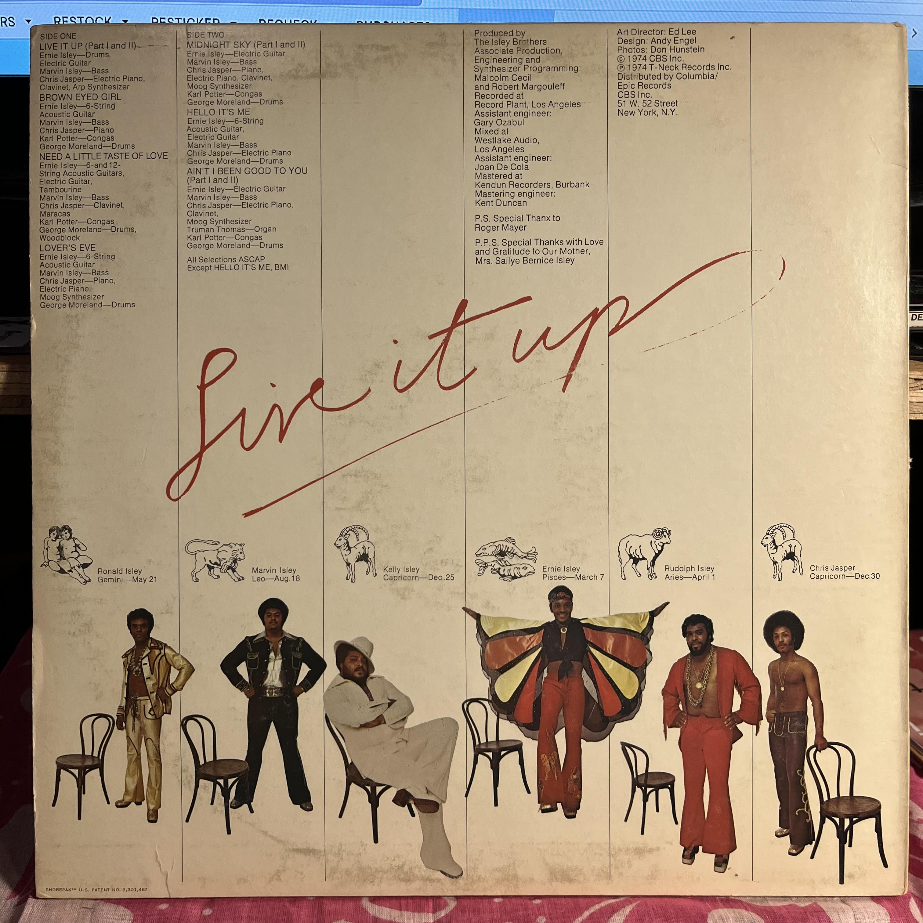 The Isley Brothers - Live It Up *PITMAN* | Excellent (EX) Very Good Plus (VG+)