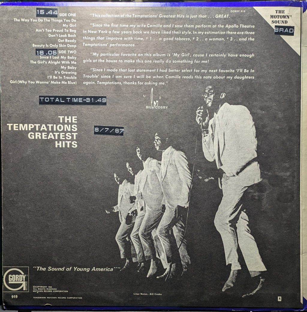 The Temptations - The Temptations Greatest Hits (VINYL) | Excellent (EX) Very Good Plus (VG+)