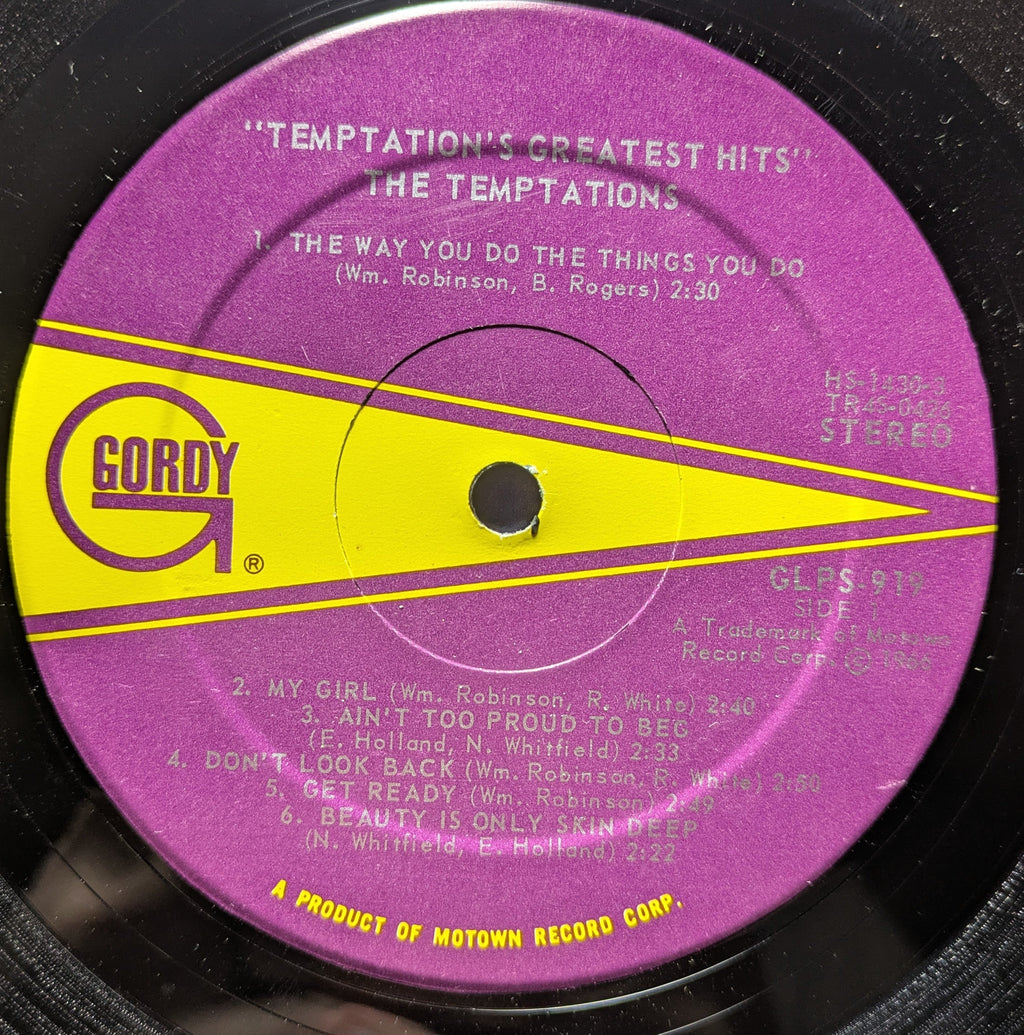 The Temptations - The Temptations Greatest Hits (VINYL) | Excellent (EX) Very Good Plus (VG+)