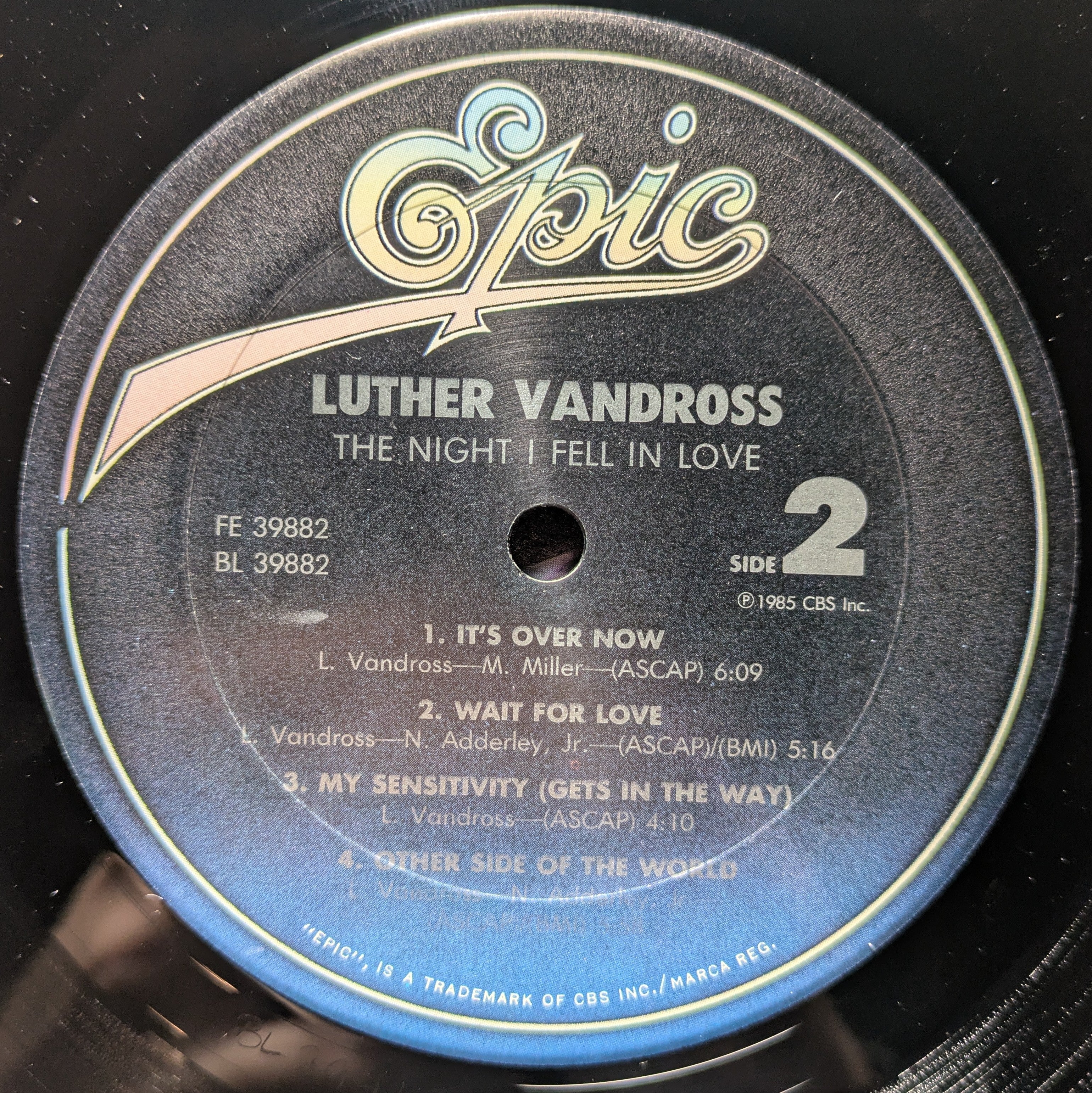 Luther Vandross - The Night I Fell In Love (VINYL) | Near Mint- (NM-) Excellent+ (EX+)