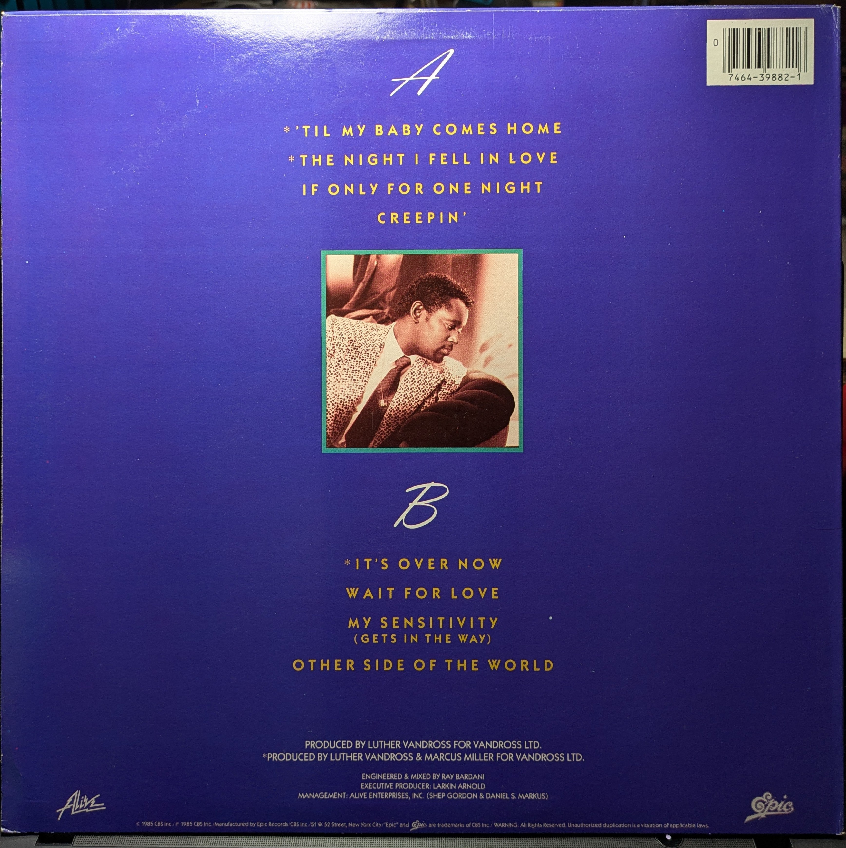 Luther Vandross - The Night I Fell In Love (VINYL) | Near Mint- (NM-) Excellent+ (EX+)