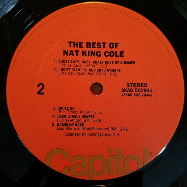 Nat King Cole - The Best Of Nat King Cole (VINYL) | Near Mint (NM) Excellent (EX)