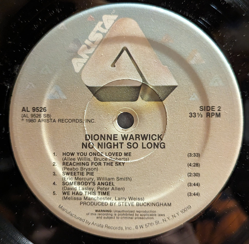 Dionne Warwick - No Night So Long *CLUB* | Near Mint (NM) Near Mint (NM)