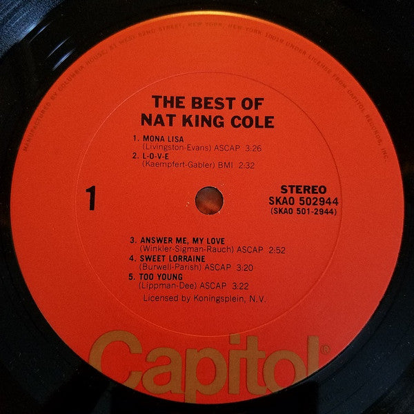 Nat King Cole - The Best Of Nat King Cole (VINYL) | Near Mint (NM) Excellent (EX)