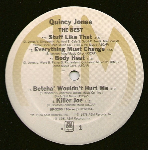Quincy Jones - The Best (VINYL) | Near Mint (NM or M-) Excellent (EX)