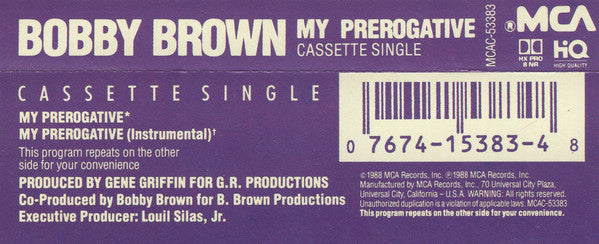 Bobby Brown - My Prerogative *CASSETTE* | Near Mint (NM) Near Mint (NM)