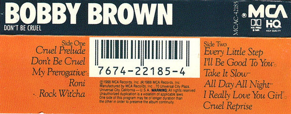 Bobby Brown - Don't Be Cruel *CASSETTE* | Near Mint (NM) Near Mint (NM)