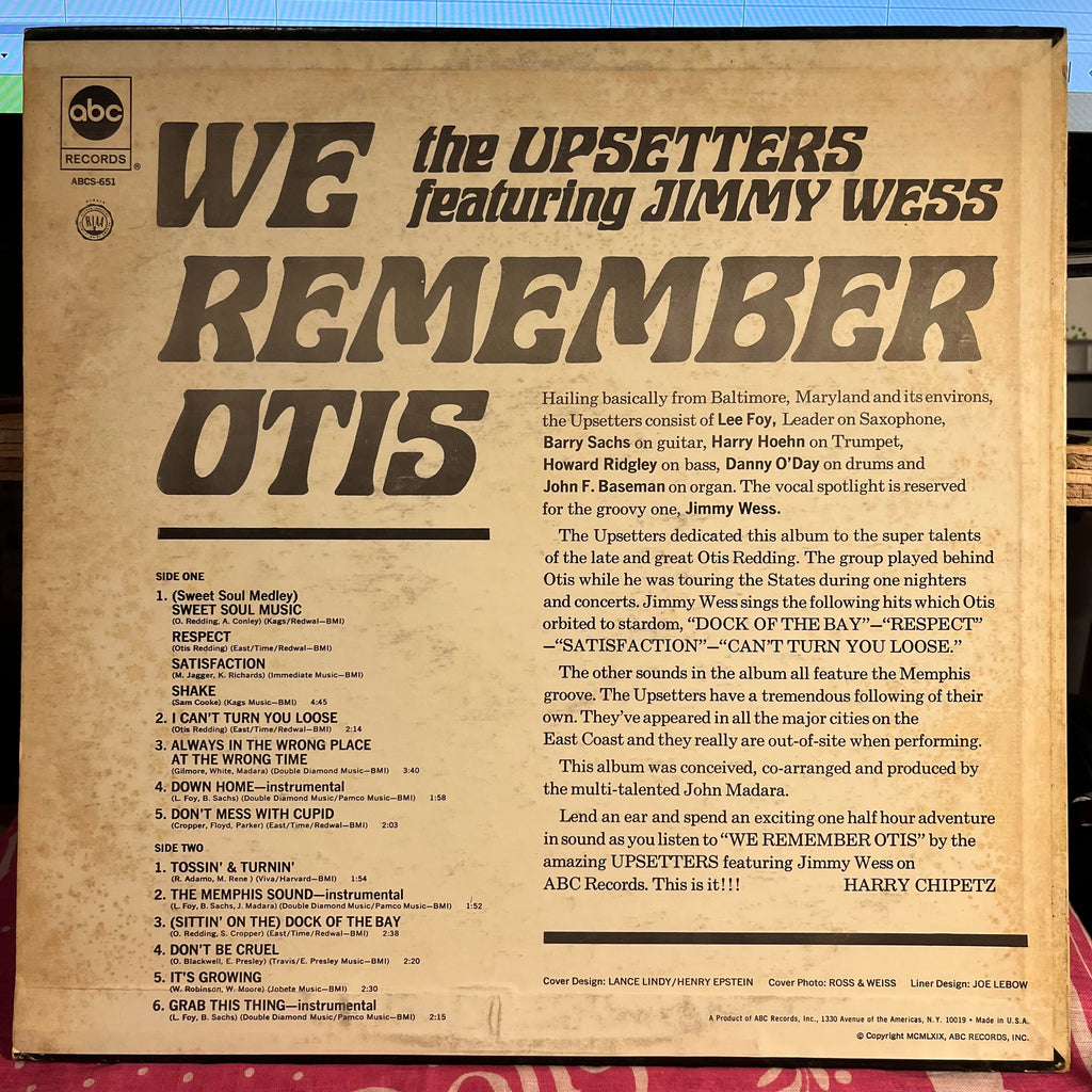 The Upsetters (6) - We Remember Otis *PROMO* | Near Mint (NM) Very Good Plus (VG+)
