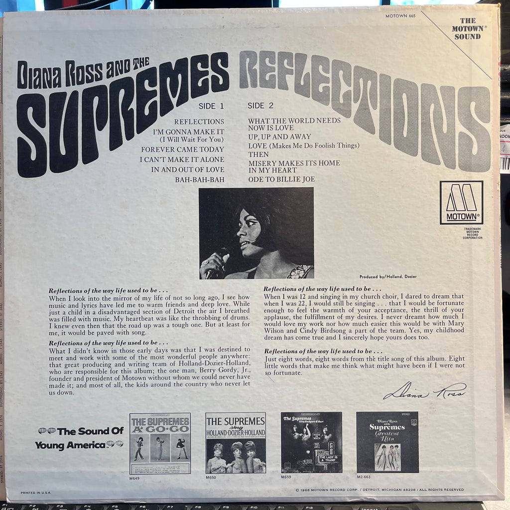The Supremes - Reflections (VINYL) | Near Mint (NM or M-) Excellent (EX)