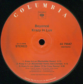 Beyoncé - Krazy In Luv (VINYL) | Very Good Plus (VG+) Excellent (EX)