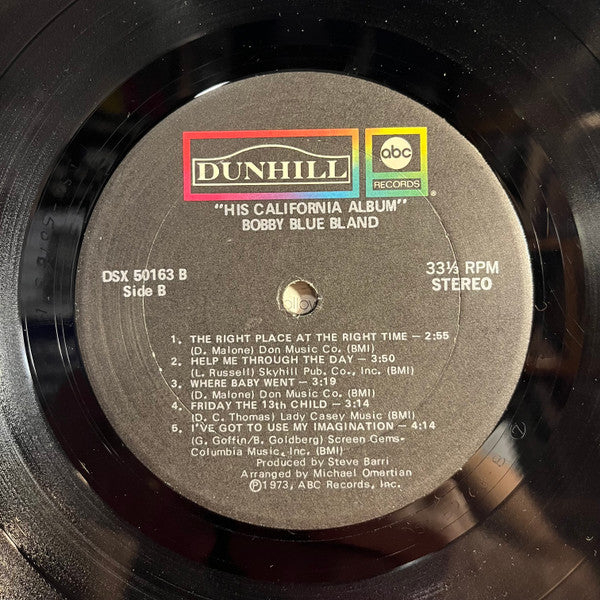 Bobby Bland - His California Album | Very Good Plus (VG+) Very Good (VG)