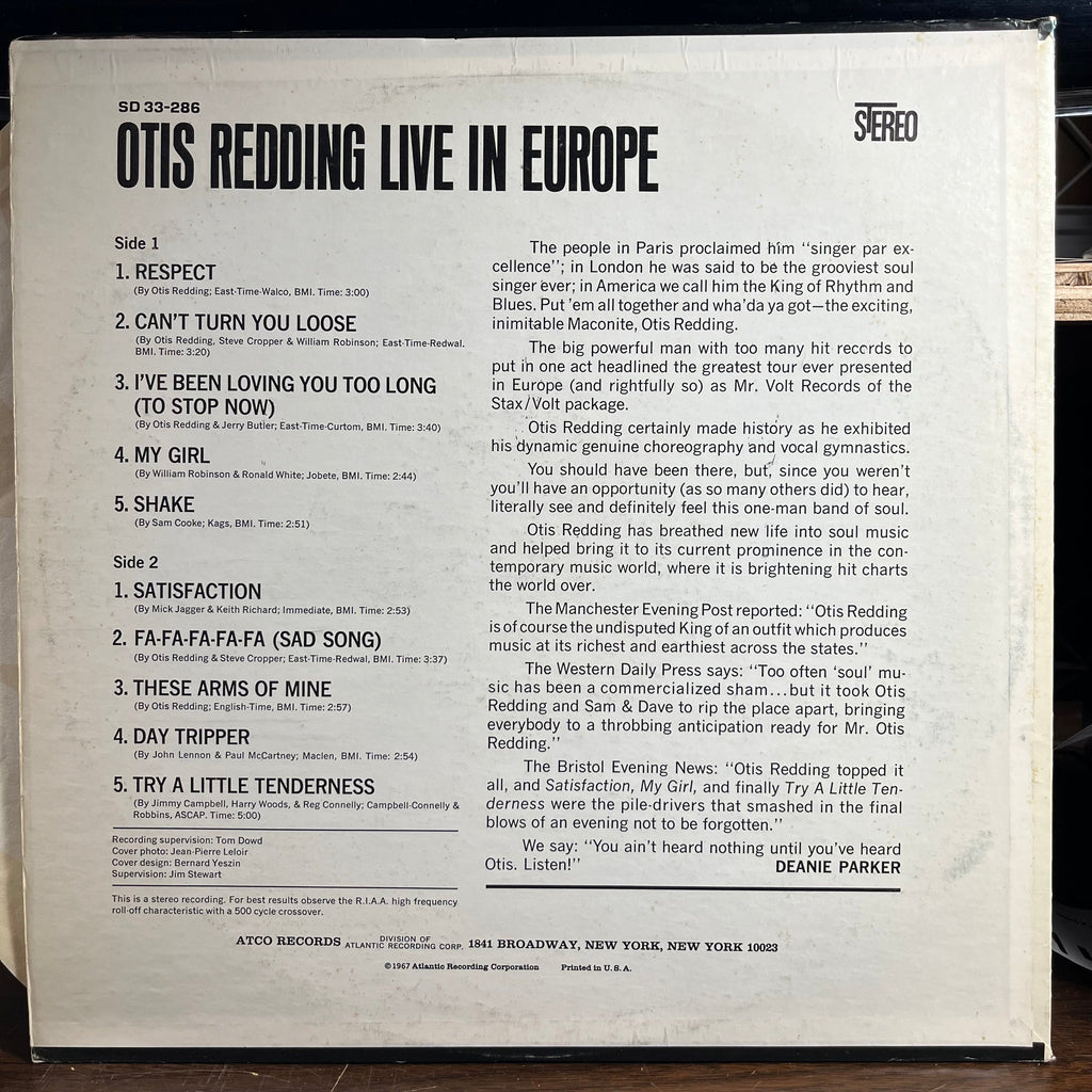Otis Redding - Live In Europe (VINYL) | Very Good (VG)