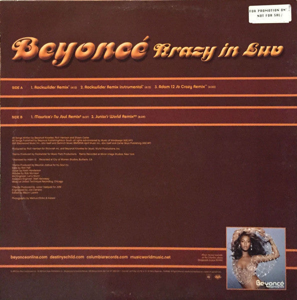 Beyoncé - Krazy In Luv (VINYL) | Very Good Plus (VG+) Excellent (EX)