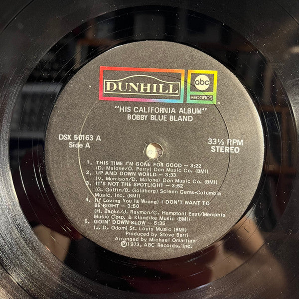 Bobby Bland - His California Album | Very Good Plus (VG+) Very Good (VG)