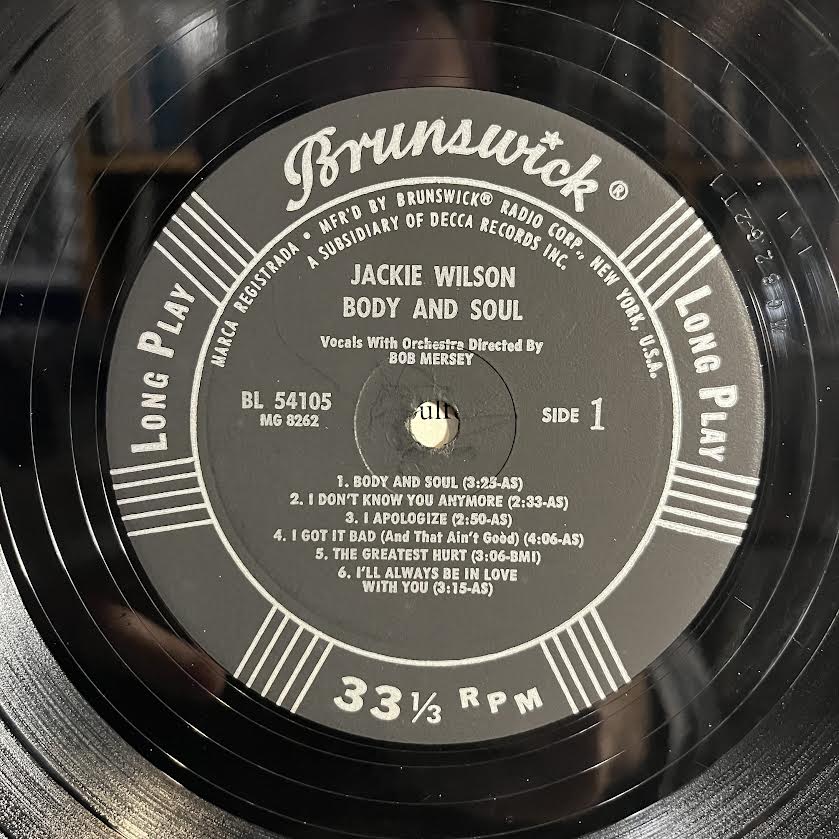 Jackie Wilson - Body And Soul | Very Good (VG) Good Plus (G+)