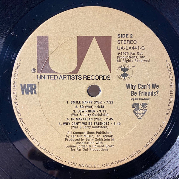 War - Why Can't We Be Friends? | Very Good (VG) Very Good Plus (VG+)