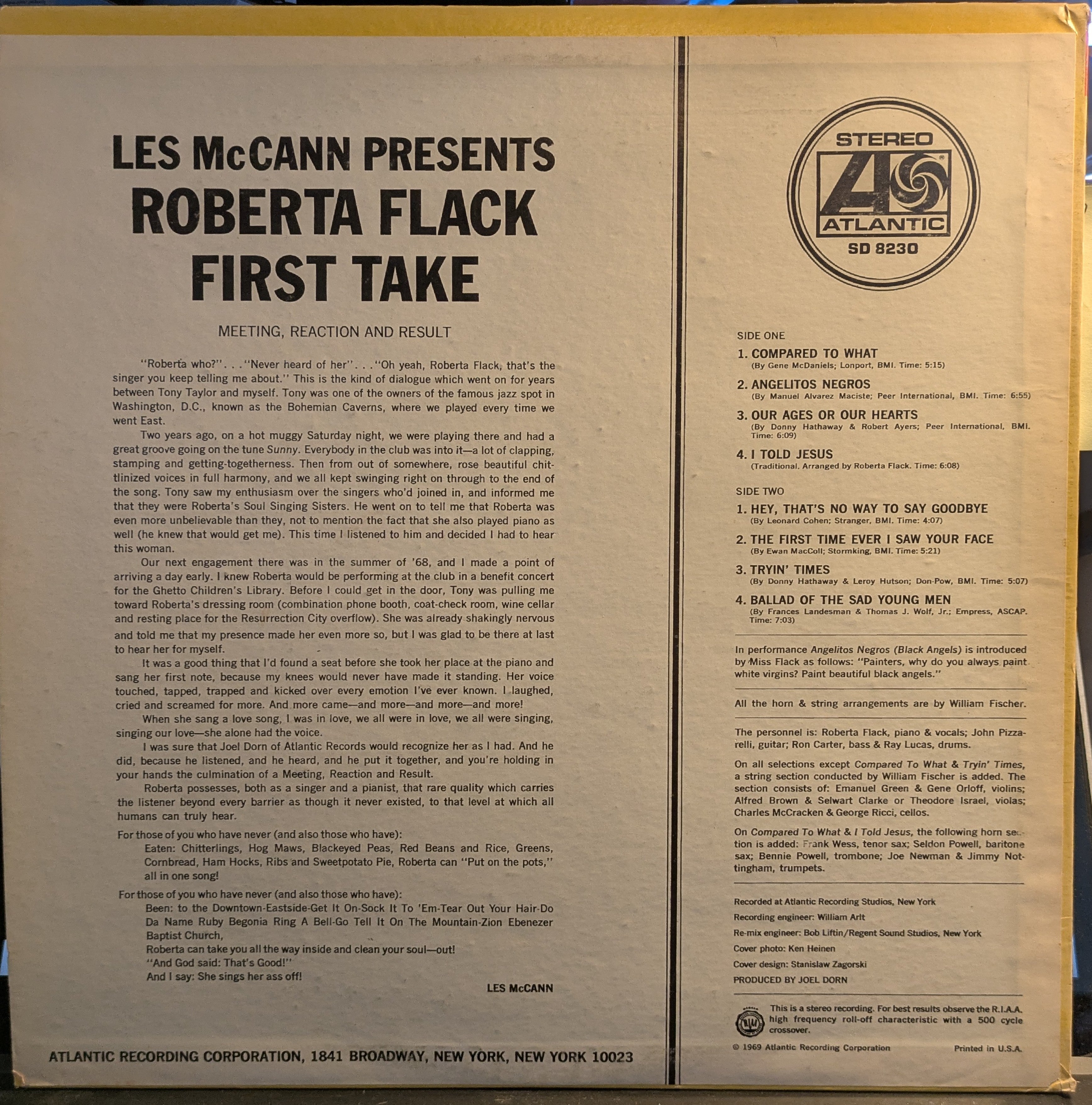 Roberta Flack - First Take (VINYL) | Very Good (VG) Excellent (EX)