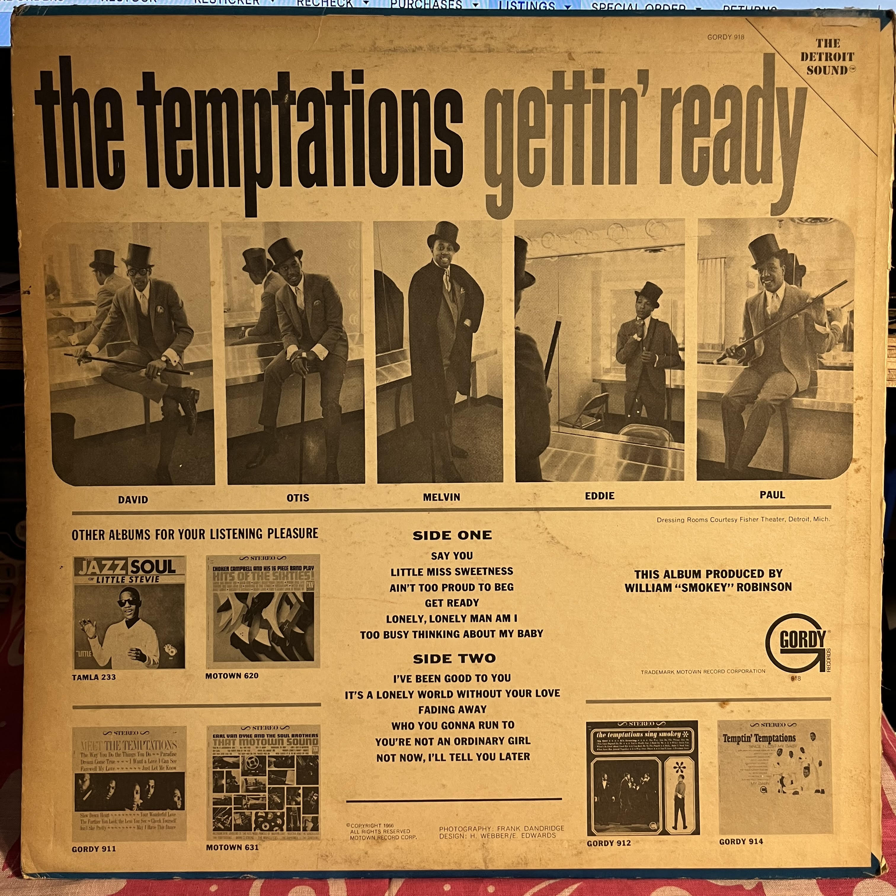 The Temptations - Gettin' Ready *ROCKAWAY* | Very Good (VG) Very Good (VG)