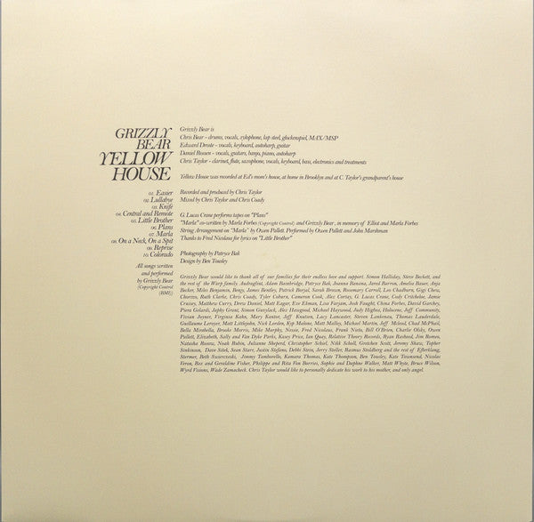 Grizzly Bear - Yellow House | Mint (M) Mint (M)