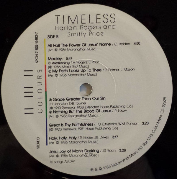 Harlan Rogers And Smitty Price - Timeless (Hymns In Colour) | Near Mint (NM) Near Mint (NM)