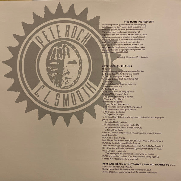 Pete Rock & C.L. Smooth The Main Ingredient 2xLP Mint (M) Mint (M)