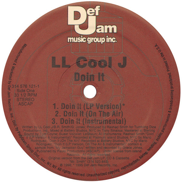 LL Cool J - Doin It | Excellent (EX) Near Mint (NM)