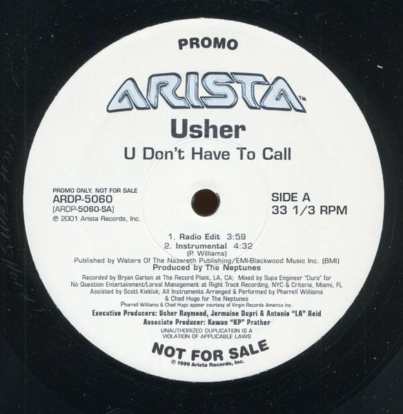 Usher - U Don't Have To Call VINYL) | Near Mint (NM) Generic