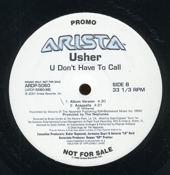 Usher - U Don't Have To Call VINYL) | Near Mint (NM) Generic