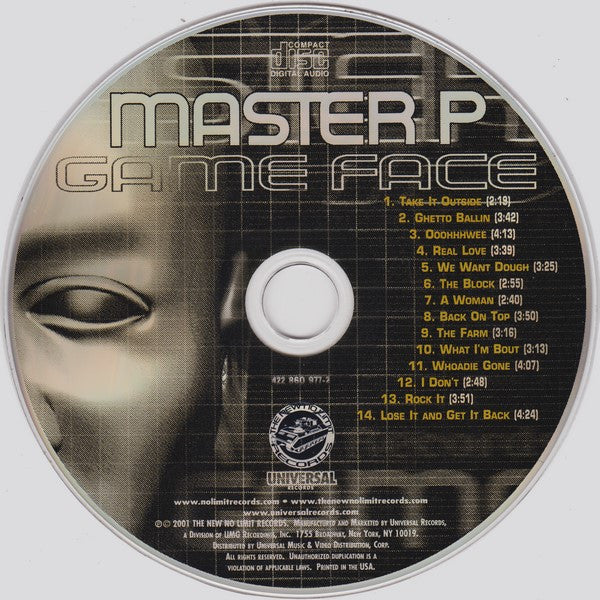 Master P - Game Face (CD) | Near Mint (NM) Near Mint (NM)