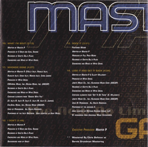 Master P - Game Face (CD) | Near Mint (NM) Near Mint (NM)