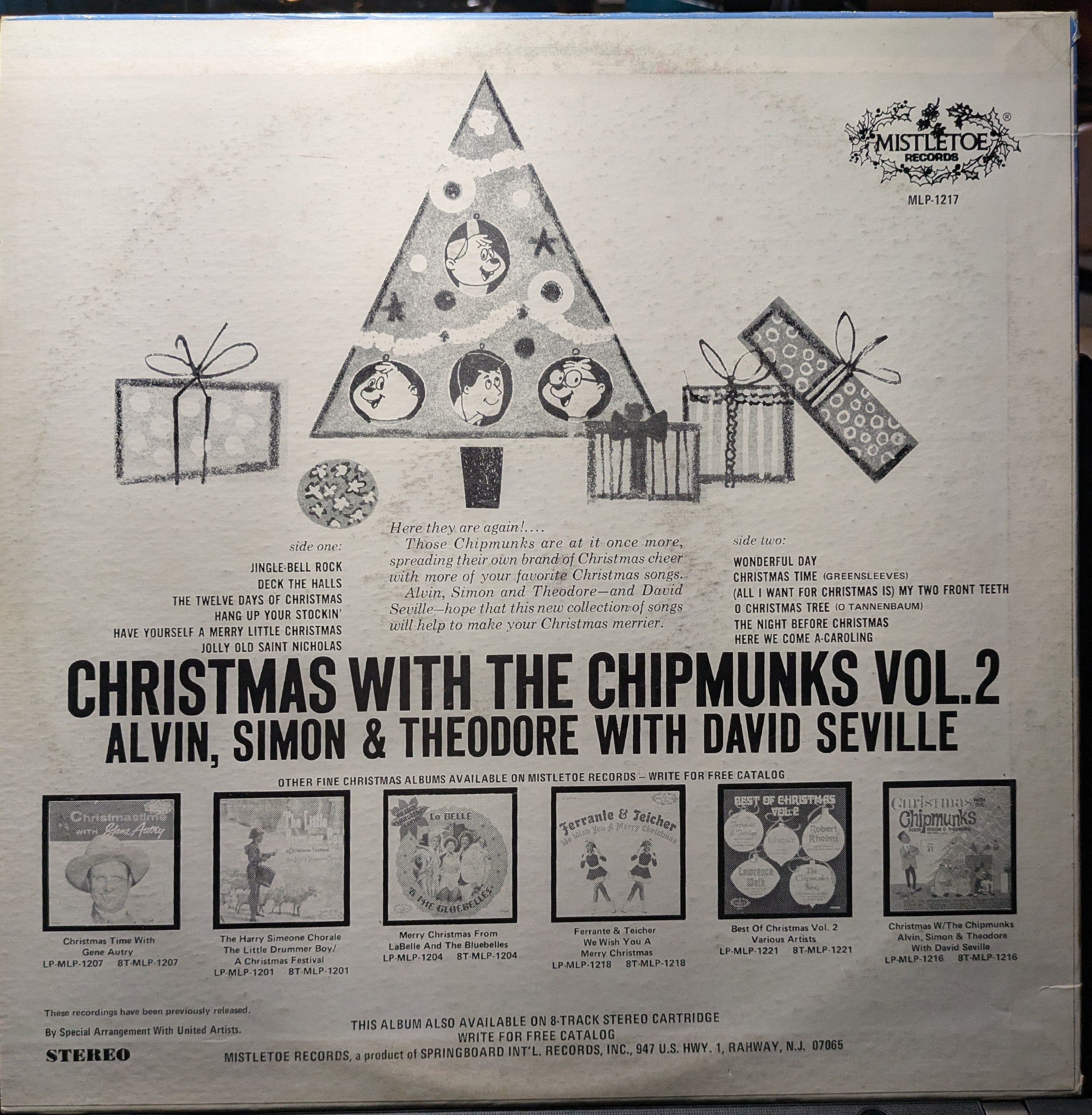The Chipmunks - Christmas With The Chipmunks Volume 2 (VINYL) | Excellent (EX) Excellent (EX)