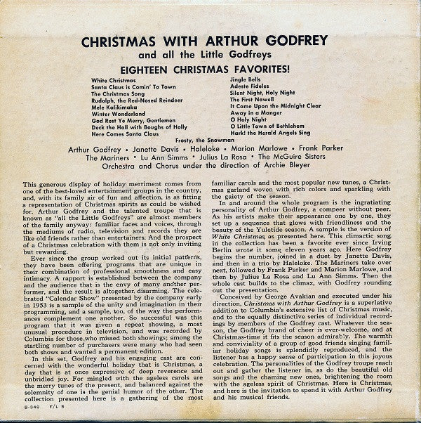 Arthur Godfrey - Christmas With Arthur Godfrey And All The Little Godfreys *7" BOX* | Excellent (EX) Excellent (EX)