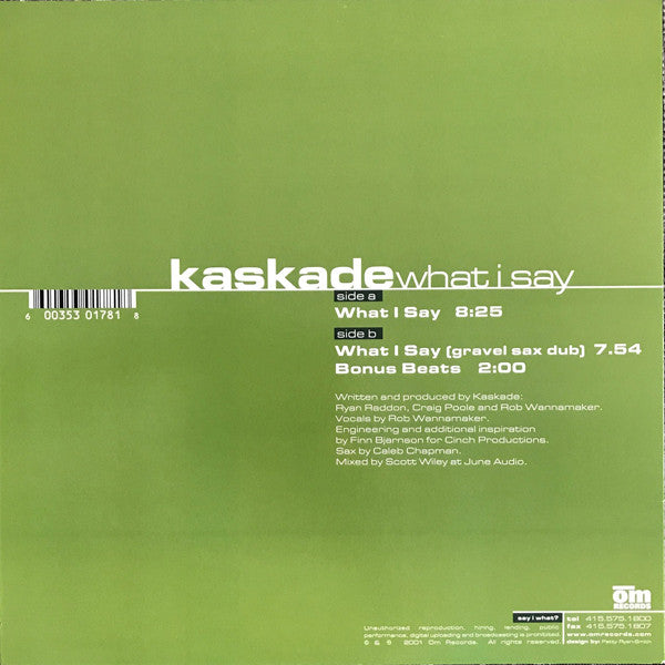 Kaskade - What I Say | Near Mint (NM or M-) Excellent (EX)