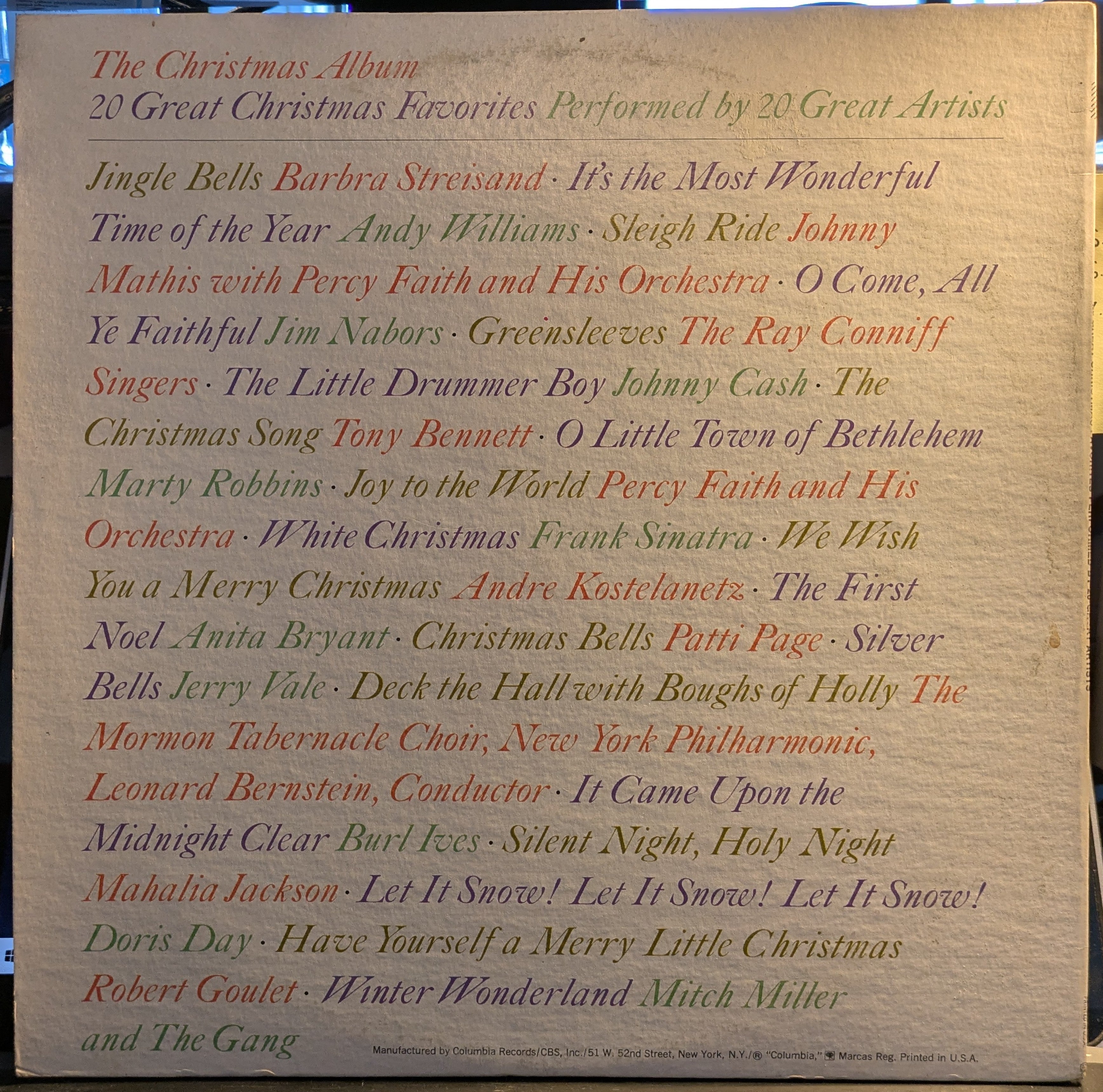 Various - The Christmas Album: 20 Great Christmas Favorites By 20 Great Artists (2xVINYL) | Near Mint (NM) Excellent+ (EX+)