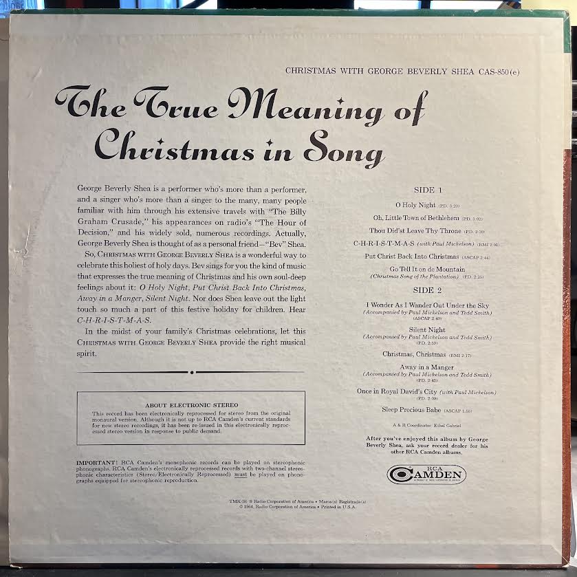 George Beverly Shea - Christmas With George Beverly Shea | Near Mint (NM) Near Mint (NM)