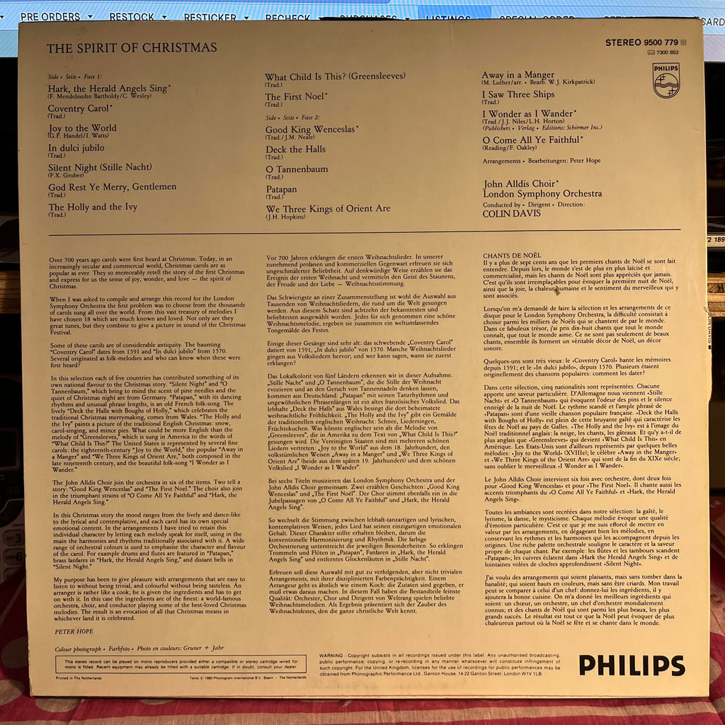 London Symphony Orchestra - The Spirit Of Christmas (Die Schönsten Weihnachtsmelodien) *HOLLAND* | Near Mint (NM) Excellent (EX)