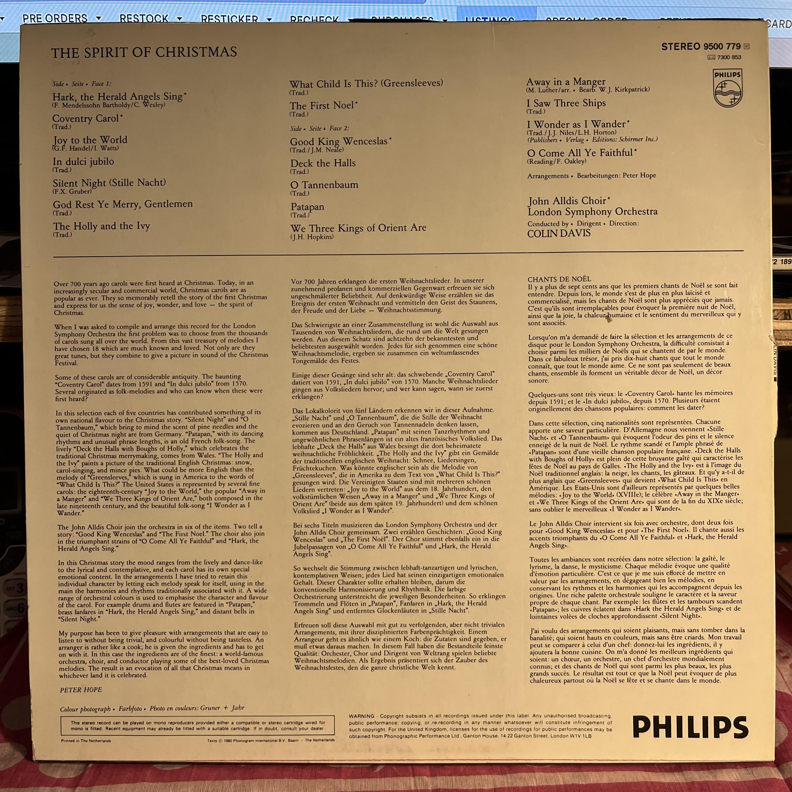London Symphony Orchestra - The Spirit Of Christmas (Die Schönsten Weihnachtsmelodien) *HOLLAND* | Near Mint (NM) Excellent (EX)