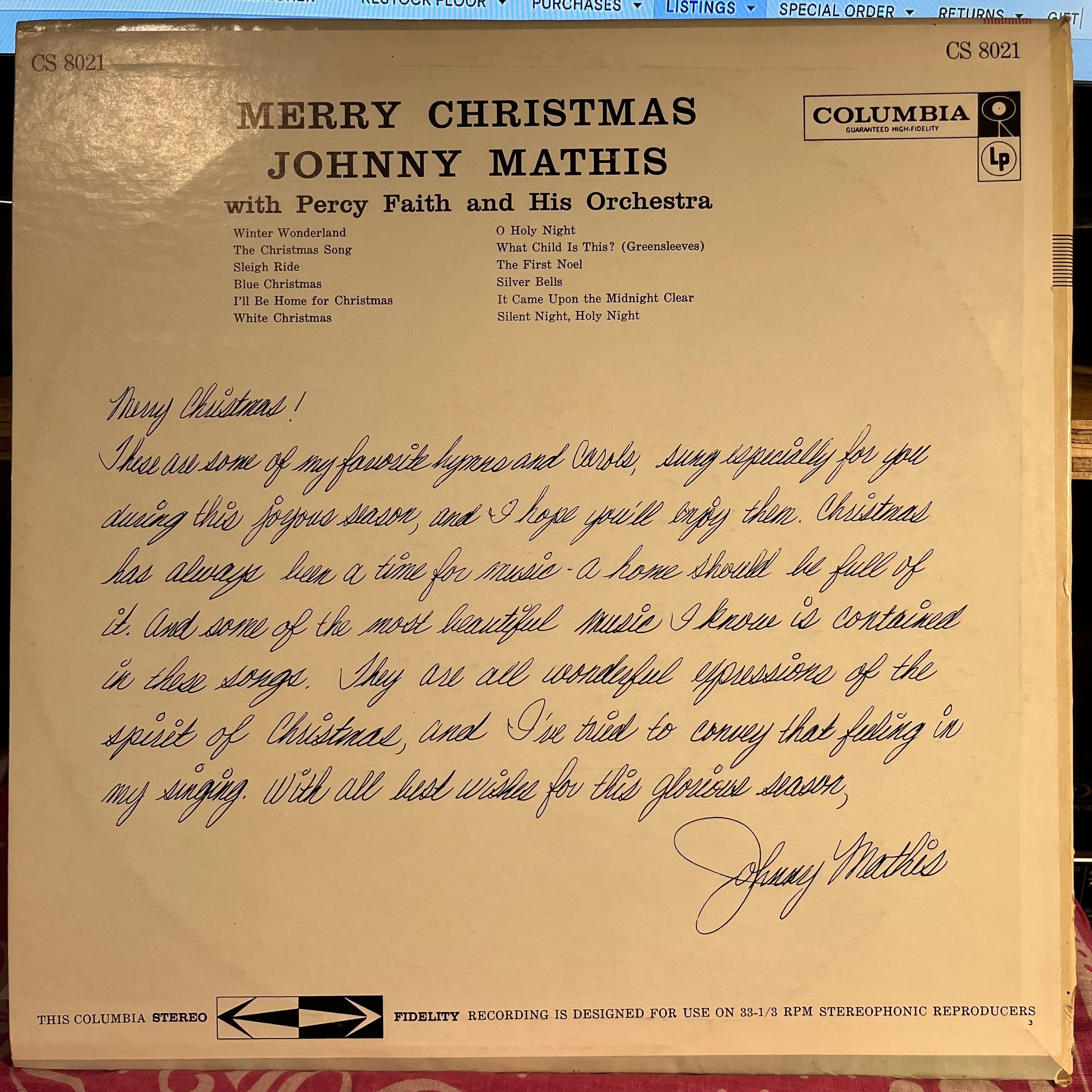 Johnny Mathis - Merry Christmas *PITMAN* | Near Mint (NM) Near Mint (NM)