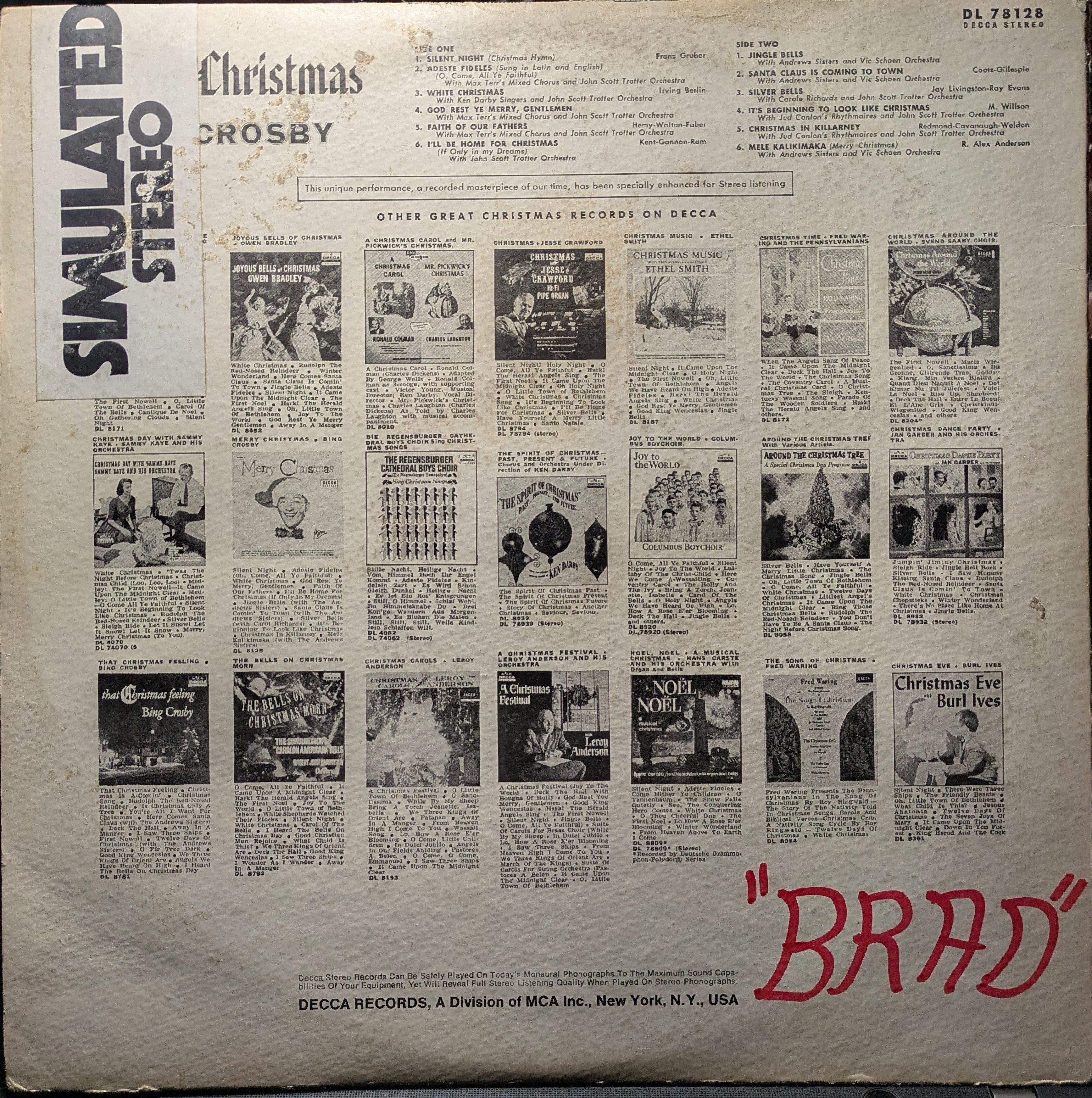 Bing Crosby - Merry Christmas (VINYL) | Very Good Plus (VG+) Very Good (VG)