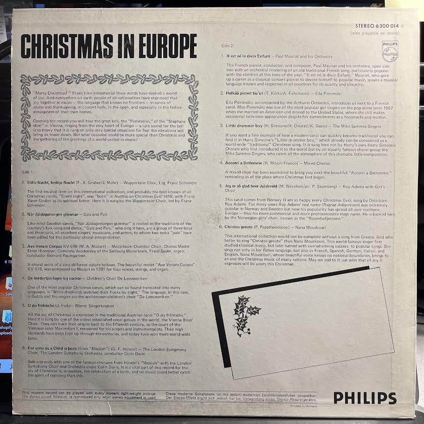 Various - Christmas In Europe | Very Good Plus (VG+) Excellent+ (EX+)