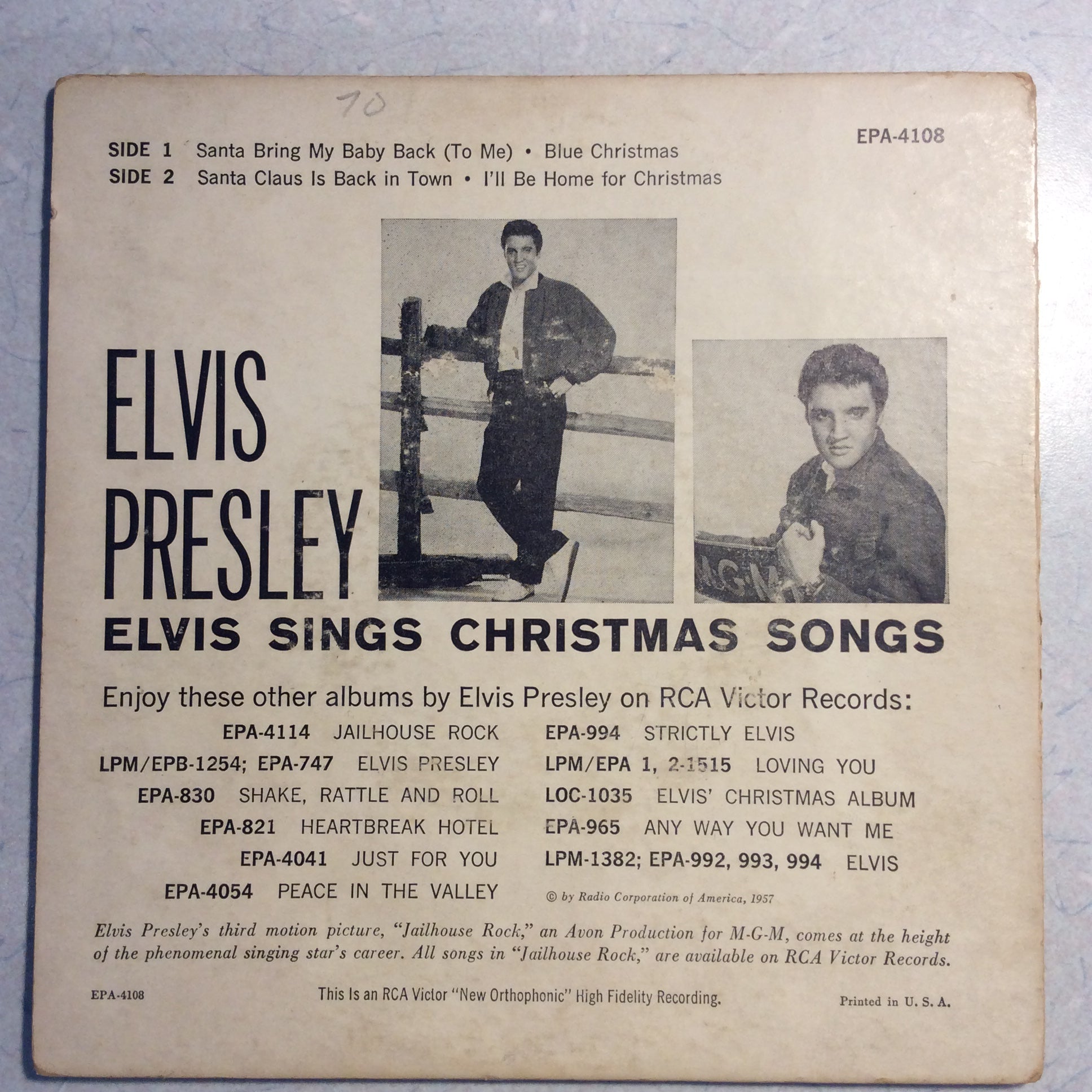 Elvis Presley - Elvis Sings Christmas Songs (7" VINYL) | Very Good (VG) Excellent (EX)