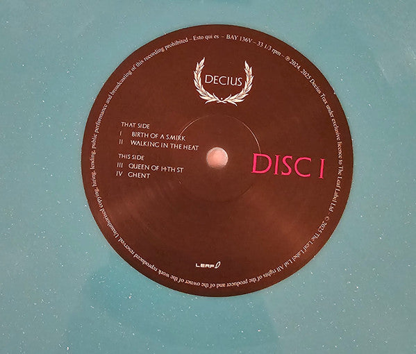 Decius Vol. II (Splendour & Obedience)(TURQUOISE VINYL) | Mint (M) Mint (M)