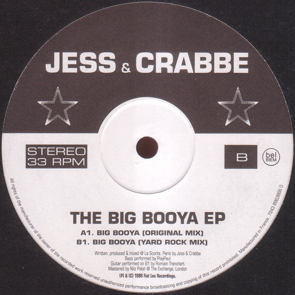 Jess & Crabbe - The Big Booya EP | Excellent (EX) Very Good Plus (VG+)