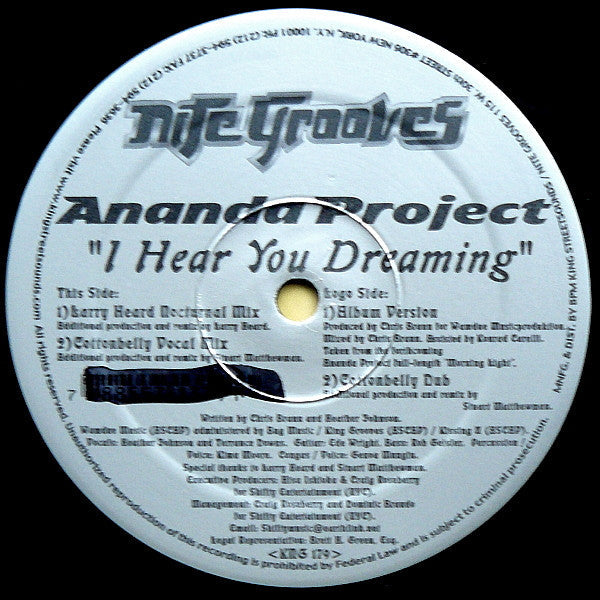The Ananda Project - I Hear You Dreaming | Excellent (EX) Excellent (EX)