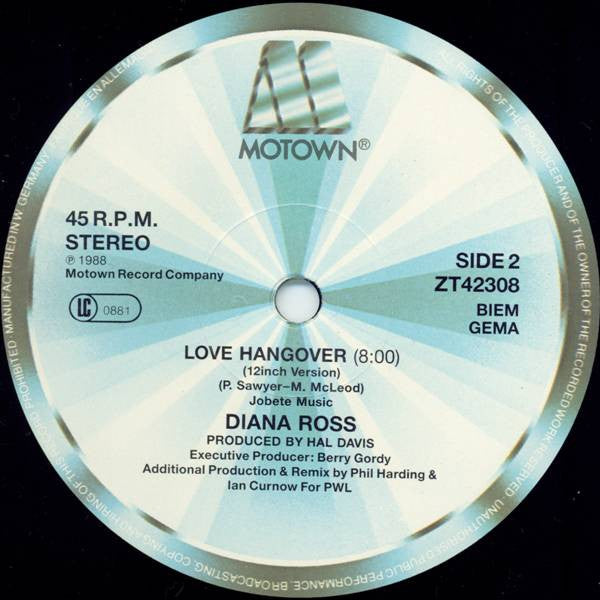 Diana Ross - Love Hangover (PWL 88 Remix) (VINYL) | Excellent+ (EX+) Near Mint (NM)