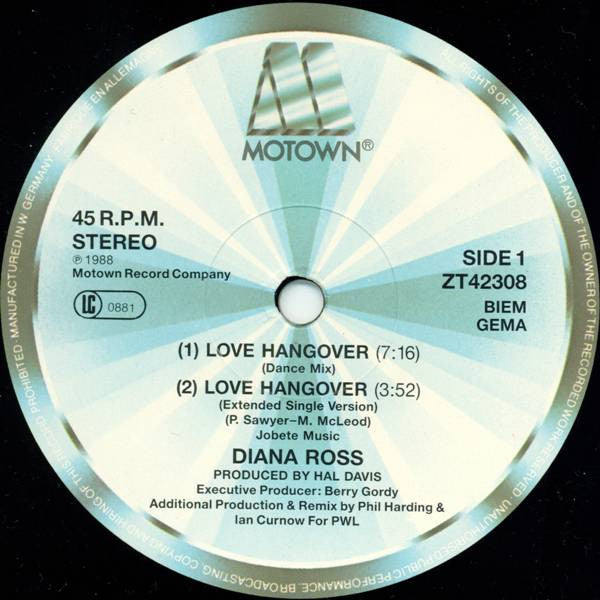 Diana Ross - Love Hangover (PWL 88 Remix) (VINYL) | Excellent+ (EX+) Near Mint (NM)