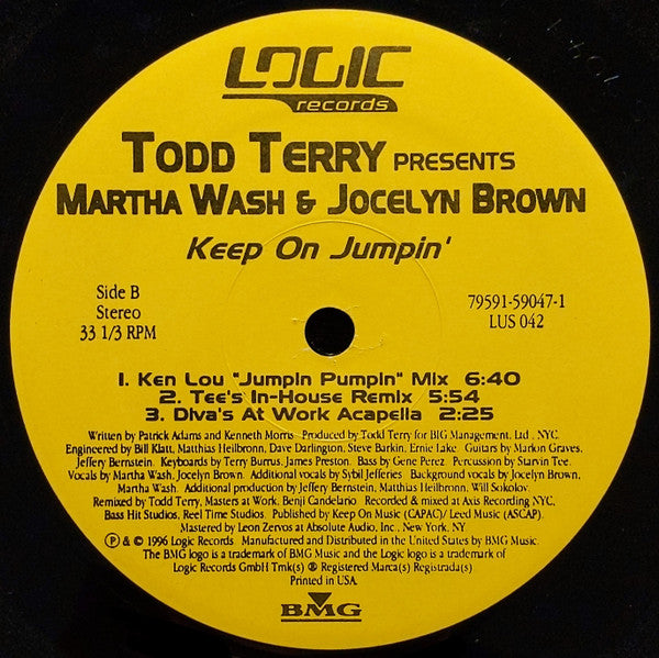 Todd Terry - Keep On Jumpin' (VINYL) | Excellent+ (EX+) Near Mint (NM)