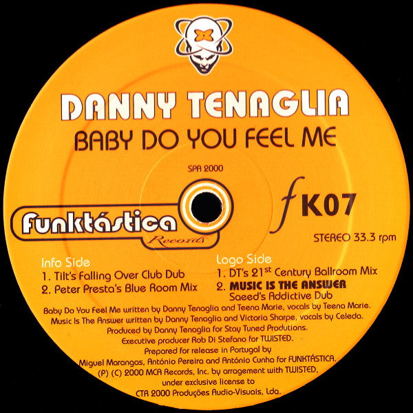 Danny Tenaglia - Baby Do You Feel Me | Excellent (EX) Excellent (EX)